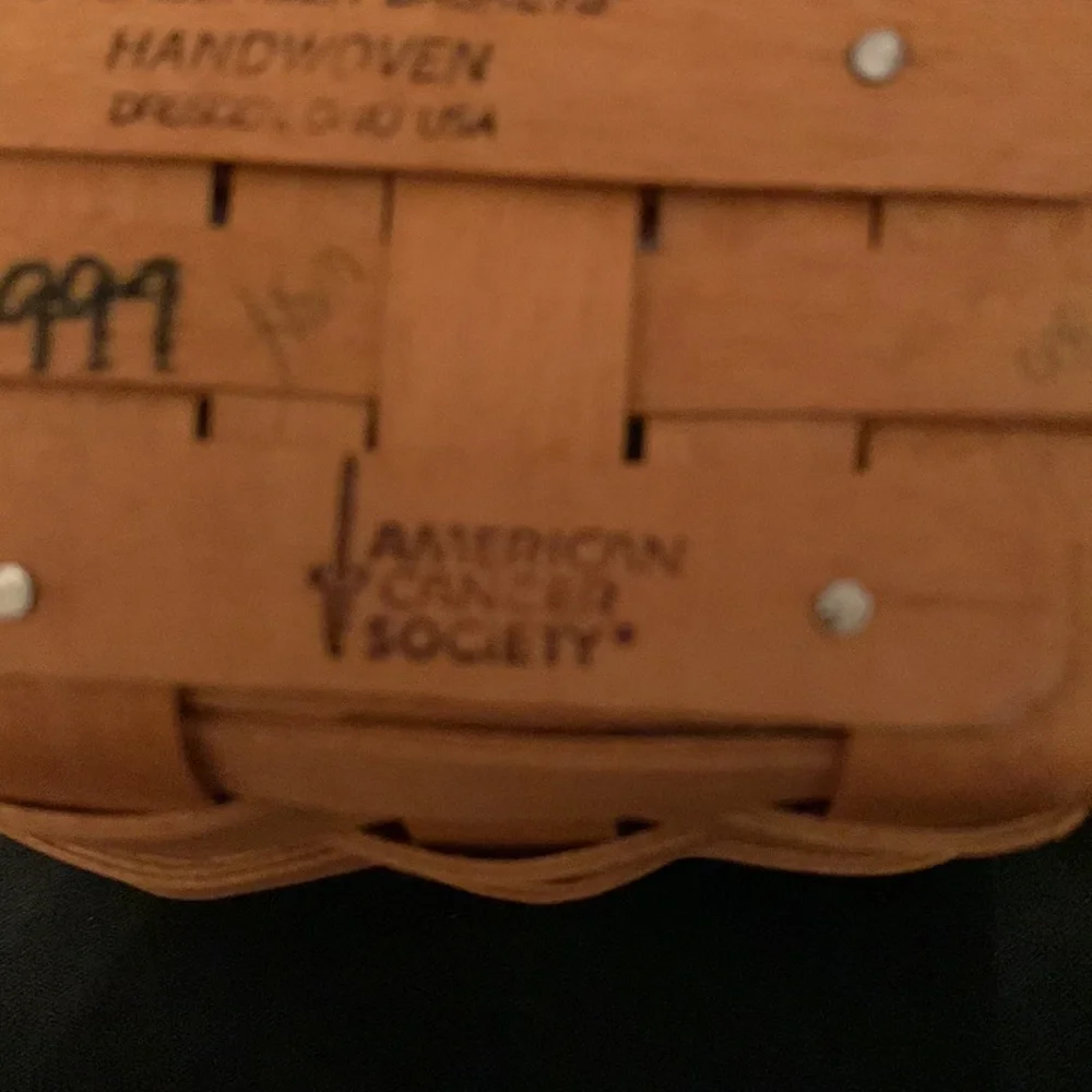 Longaberger 1997 Horizon Of Hope Cancer Basket. 3rd In The Series.